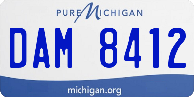 MI license plate DAM8412