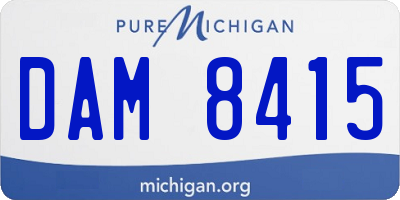 MI license plate DAM8415