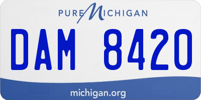 MI license plate DAM8420