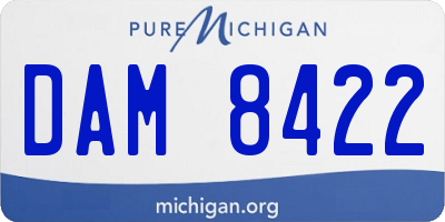 MI license plate DAM8422