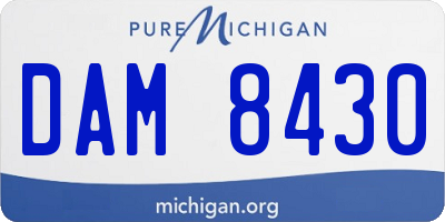 MI license plate DAM8430