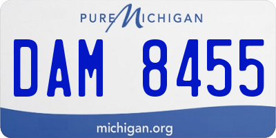 MI license plate DAM8455