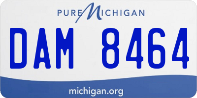 MI license plate DAM8464