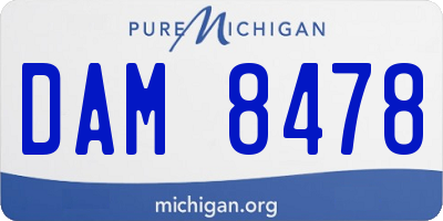 MI license plate DAM8478