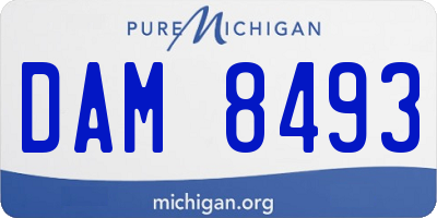 MI license plate DAM8493