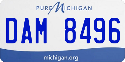MI license plate DAM8496