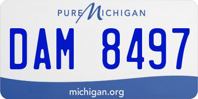 MI license plate DAM8497