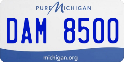 MI license plate DAM8500