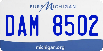 MI license plate DAM8502
