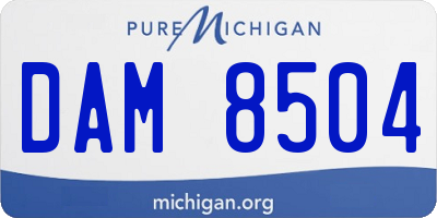 MI license plate DAM8504