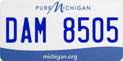 MI license plate DAM8505