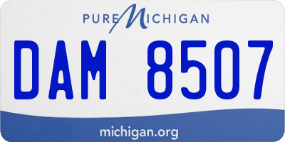 MI license plate DAM8507