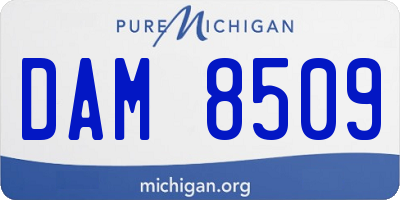 MI license plate DAM8509