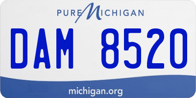MI license plate DAM8520