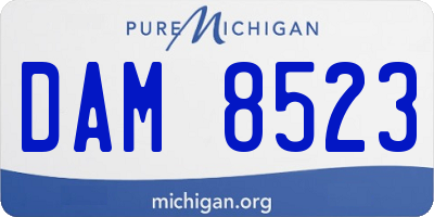 MI license plate DAM8523