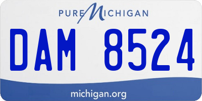 MI license plate DAM8524