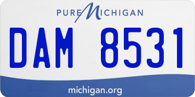 MI license plate DAM8531