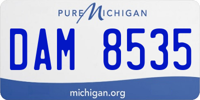MI license plate DAM8535