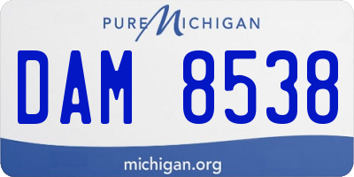 MI license plate DAM8538