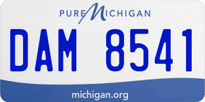 MI license plate DAM8541