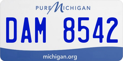 MI license plate DAM8542