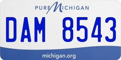 MI license plate DAM8543