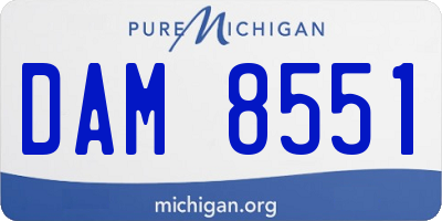 MI license plate DAM8551