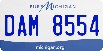 MI license plate DAM8554