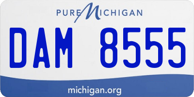 MI license plate DAM8555