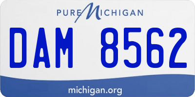 MI license plate DAM8562