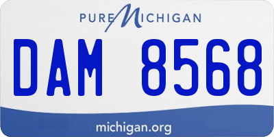 MI license plate DAM8568