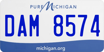MI license plate DAM8574