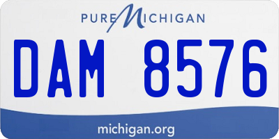 MI license plate DAM8576