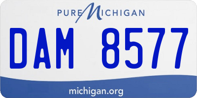 MI license plate DAM8577