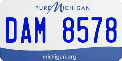 MI license plate DAM8578