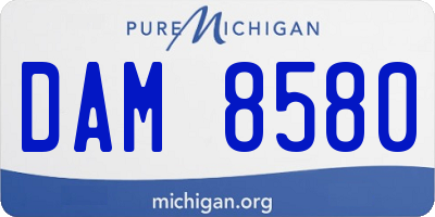 MI license plate DAM8580