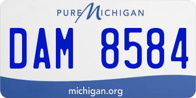 MI license plate DAM8584