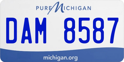 MI license plate DAM8587