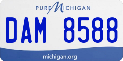 MI license plate DAM8588