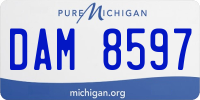MI license plate DAM8597