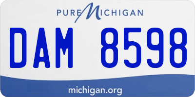 MI license plate DAM8598