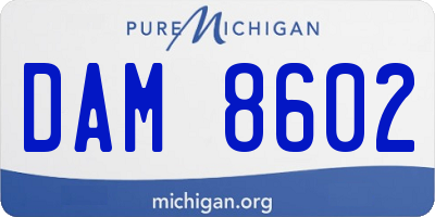 MI license plate DAM8602