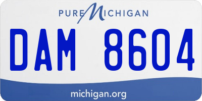 MI license plate DAM8604