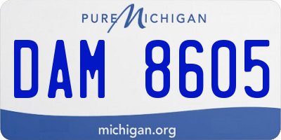 MI license plate DAM8605