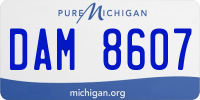 MI license plate DAM8607