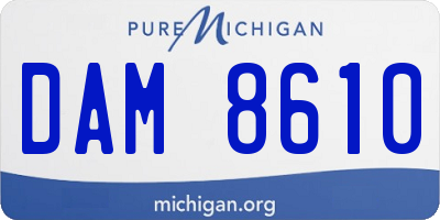 MI license plate DAM8610