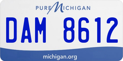 MI license plate DAM8612