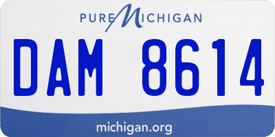 MI license plate DAM8614