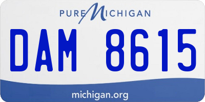 MI license plate DAM8615