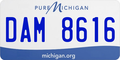 MI license plate DAM8616